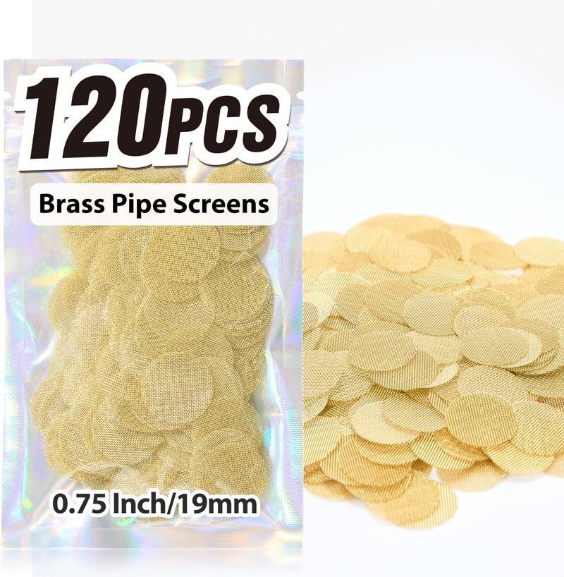 STANKER Pipe Screens 120pcs 3/4 Inch 19mm Brass Pipe Screen, 0.75 Inch Metal Mesh Filter Screen - Image 1